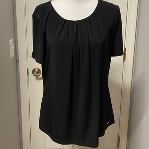 Black Calvin Klein slinky short sleeve blouse